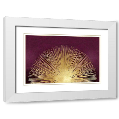Sunburst Rising on Burgundy White Modern Wood Framed Art Print with Double Matting by Young, Abby