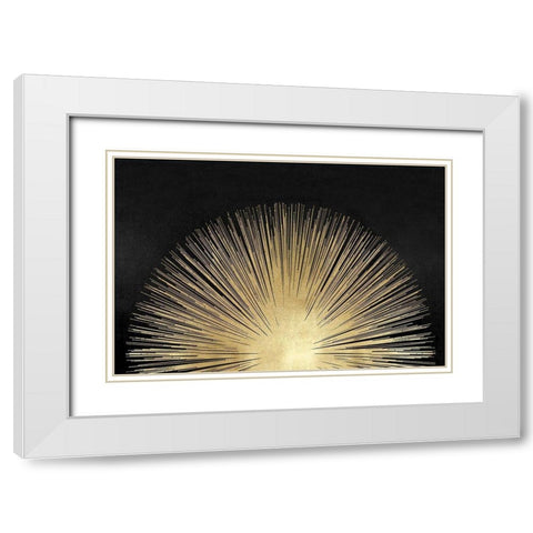 Sunburst Rising on Black White Modern Wood Framed Art Print with Double Matting by Young, Abby