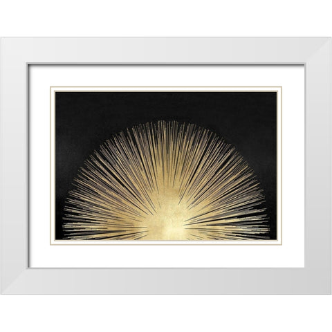 Sunburst Rising on Black White Modern Wood Framed Art Print with Double Matting by Young, Abby