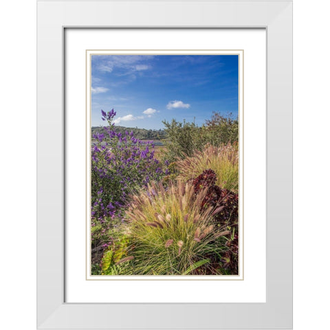 Spring at Lagoon White Modern Wood Framed Art Print with Double Matting by Markoff, Barbara