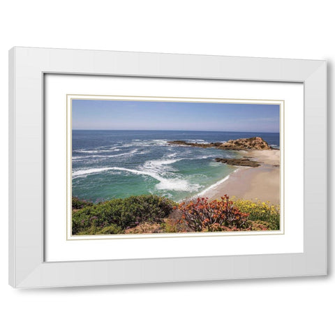 Playing at Laguna Beach White Modern Wood Framed Art Print with Double Matting by Markoff, Barbara