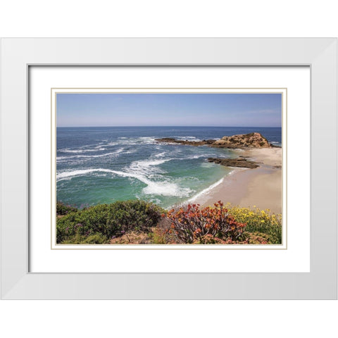 Playing at Laguna Beach White Modern Wood Framed Art Print with Double Matting by Markoff, Barbara