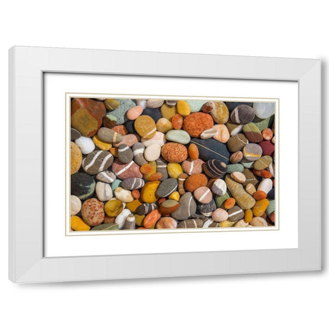 Beach Stones Collection White Modern Wood Framed Art Print with Double Matting by Markoff, Barbara