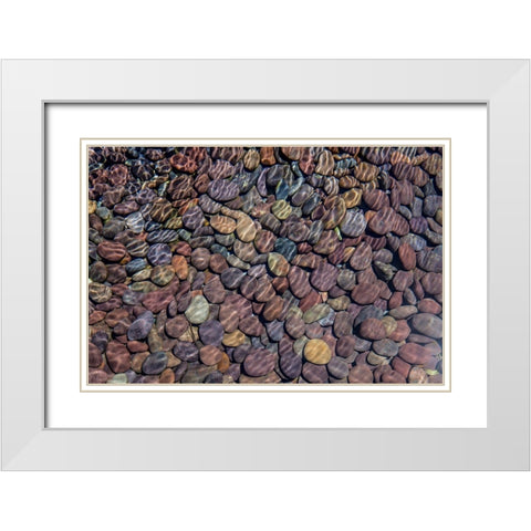 Colorful Stones II White Modern Wood Framed Art Print with Double Matting by Markoff, Barbara