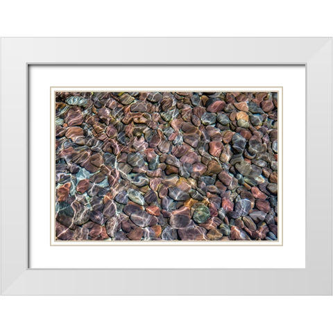Colorful Stones III White Modern Wood Framed Art Print with Double Matting by Markoff, Barbara