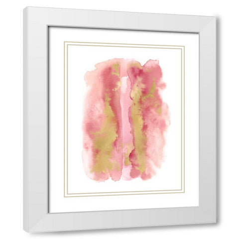 Blush Mist with Gold I White Modern Wood Framed Art Print with Double Matting by Riley, Bella