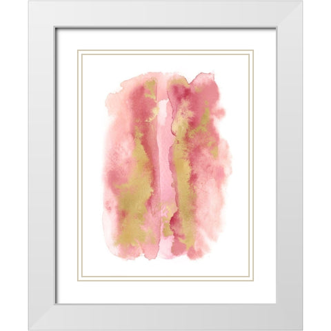 Blush Mist with Gold I White Modern Wood Framed Art Print with Double Matting by Riley, Bella