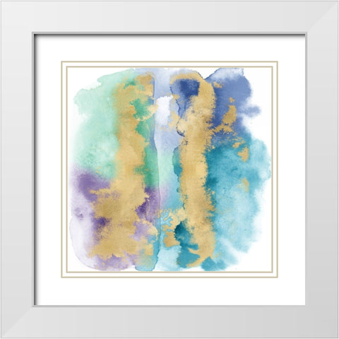 Coastal Mist with Gold I White Modern Wood Framed Art Print with Double Matting by Riley, Bella