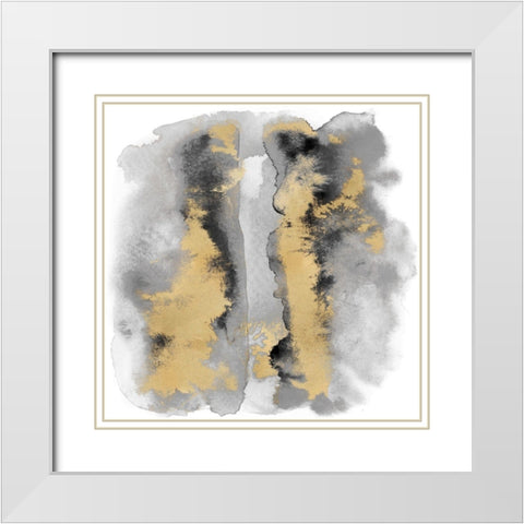 Gray Mist with Gold I White Modern Wood Framed Art Print with Double Matting by Riley, Bella