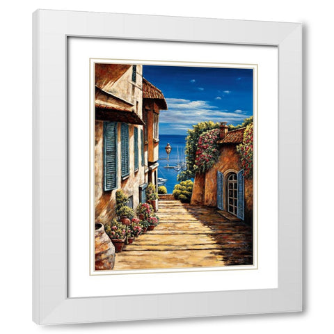 Antibes White Modern Wood Framed Art Print with Double Matting by Francis, Brian