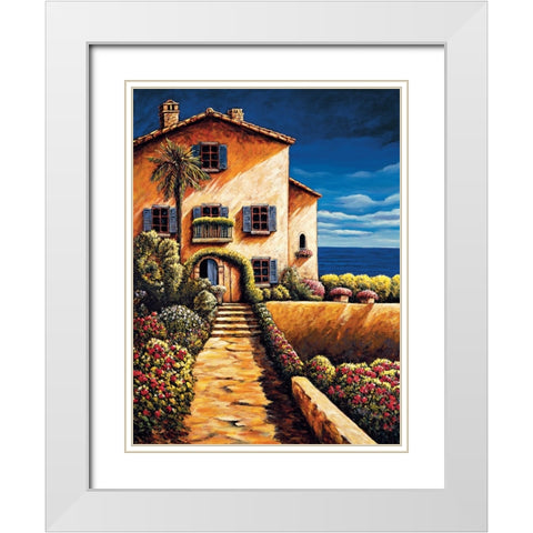 Saint Tropez White Modern Wood Framed Art Print with Double Matting by Francis, Brian