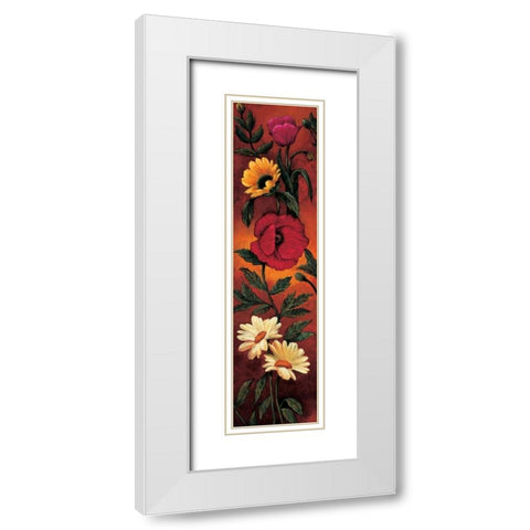 The Flower Garden I White Modern Wood Framed Art Print with Double Matting by Francis, Brian