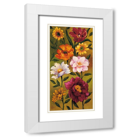 Floral Bouquet II White Modern Wood Framed Art Print with Double Matting by Francis, Brian