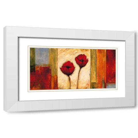 Poppies in Rhythm II White Modern Wood Framed Art Print with Double Matting by Francis, Brian