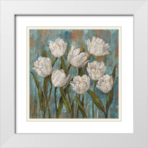 Jennys Garden II White Modern Wood Framed Art Print with Double Matting by Francis, Brian