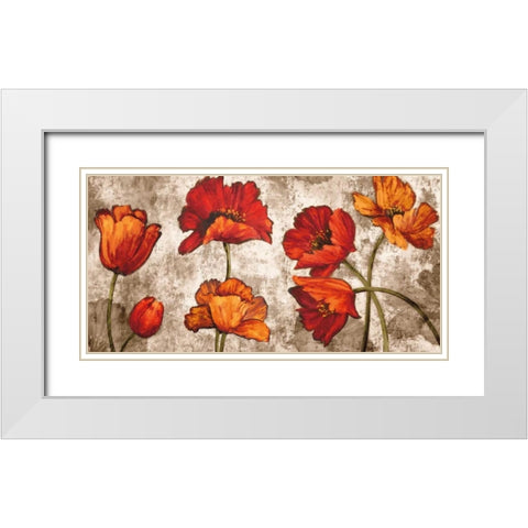 Poppy Paradise White Modern Wood Framed Art Print with Double Matting by Francis, Brian