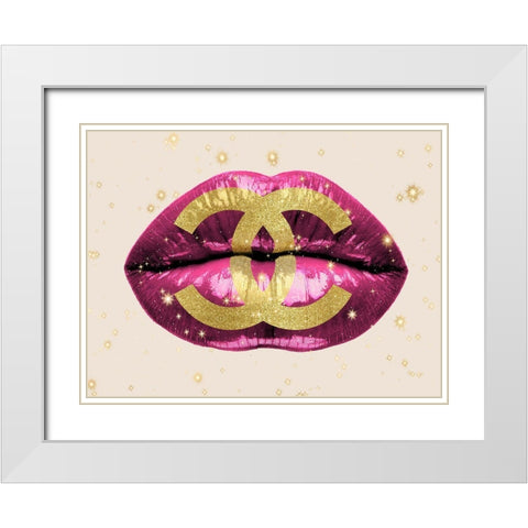 Fashion Lips Pink I White Modern Wood Framed Art Print with Double Matting by Blake, Madeline