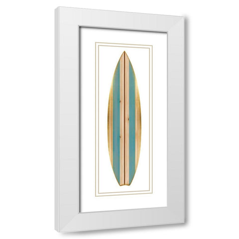 Surfboard I White Modern Wood Framed Art Print with Double Matting by Blake, Madeline