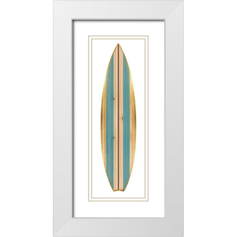 Surfboard I White Modern Wood Framed Art Print with Double Matting by Blake, Madeline