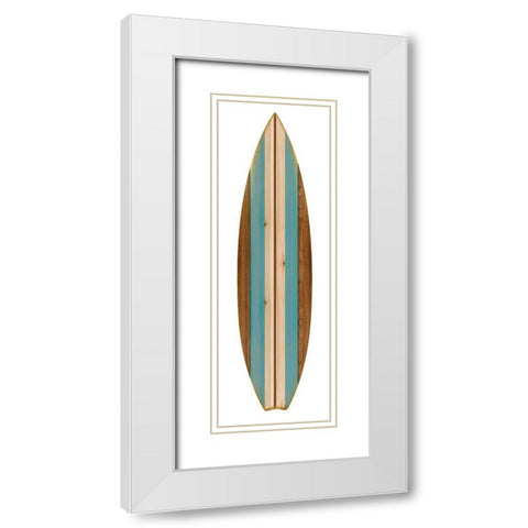 Surfboard II White Modern Wood Framed Art Print with Double Matting by Blake, Madeline