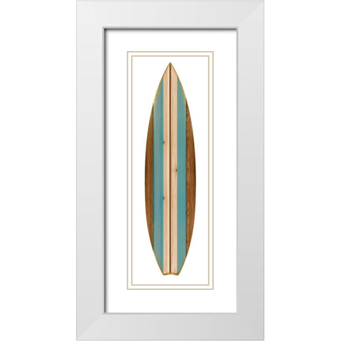 Surfboard II White Modern Wood Framed Art Print with Double Matting by Blake, Madeline