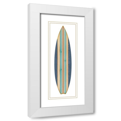 Surfboard III White Modern Wood Framed Art Print with Double Matting by Blake, Madeline
