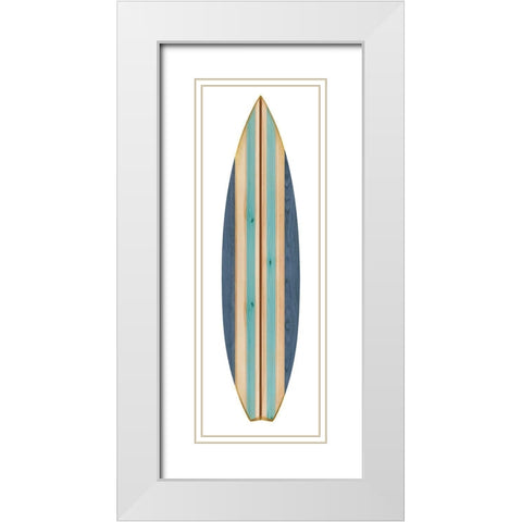 Surfboard III White Modern Wood Framed Art Print with Double Matting by Blake, Madeline