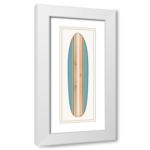 Vintage Surfboard I White Modern Wood Framed Art Print with Double Matting by Blake, Madeline