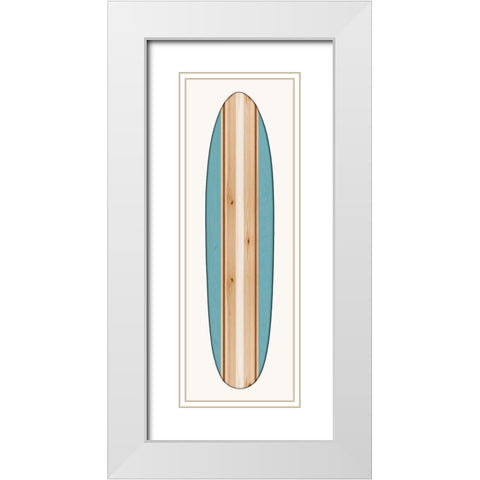 Vintage Surfboard I White Modern Wood Framed Art Print with Double Matting by Blake, Madeline
