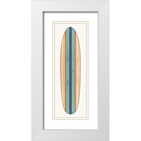 Vintage Surfboard II White Modern Wood Framed Art Print with Double Matting by Blake, Madeline