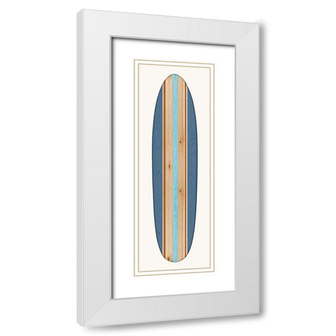 Vintage Surfboard III White Modern Wood Framed Art Print with Double Matting by Blake, Madeline