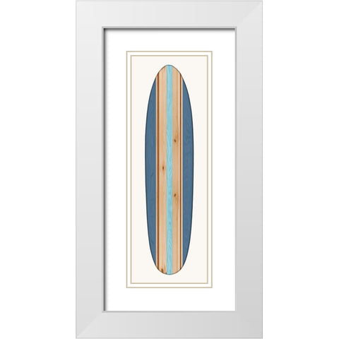 Vintage Surfboard III White Modern Wood Framed Art Print with Double Matting by Blake, Madeline