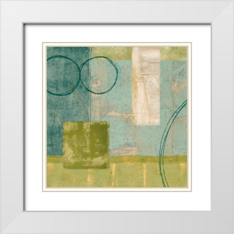 Aquamarine II White Modern Wood Framed Art Print with Double Matting by Nelson, Brent