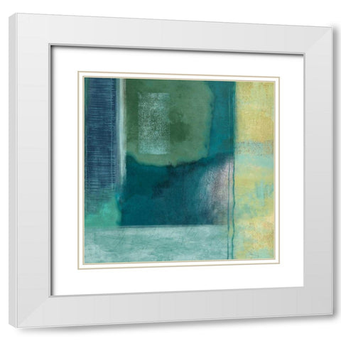 Interlude I White Modern Wood Framed Art Print with Double Matting by Nelson, Brent