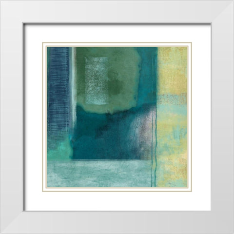 Interlude I White Modern Wood Framed Art Print with Double Matting by Nelson, Brent