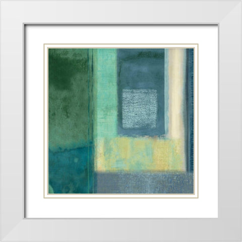 Interlude II White Modern Wood Framed Art Print with Double Matting by Nelson, Brent