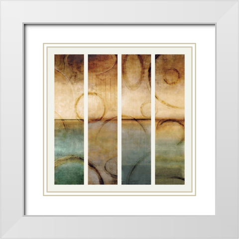 Horizons II White Modern Wood Framed Art Print with Double Matting by Nelson, Brent
