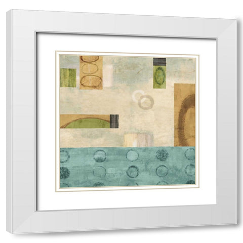 Variations I White Modern Wood Framed Art Print with Double Matting by Nelson, Brent