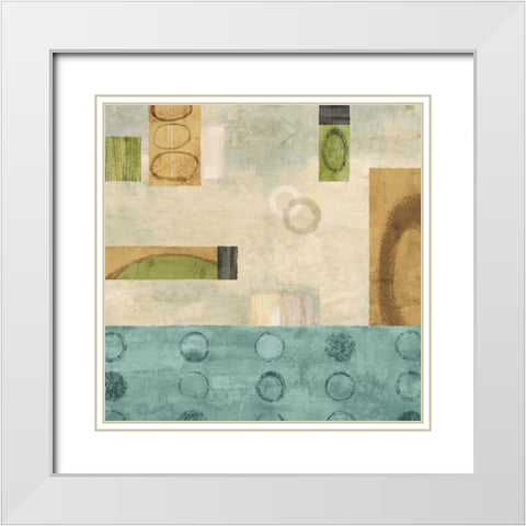 Variations I White Modern Wood Framed Art Print with Double Matting by Nelson, Brent