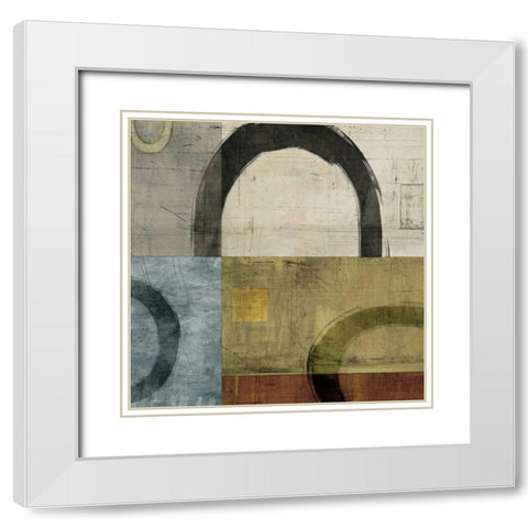Remix I White Modern Wood Framed Art Print with Double Matting by Nelson, Brent