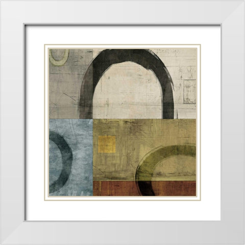Remix I White Modern Wood Framed Art Print with Double Matting by Nelson, Brent