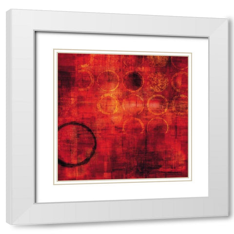 Rojo White Modern Wood Framed Art Print with Double Matting by Nelson, Brent