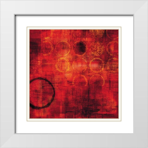 Rojo White Modern Wood Framed Art Print with Double Matting by Nelson, Brent