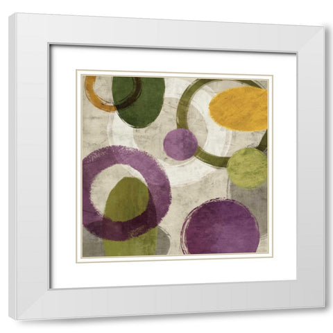 Aha I White Modern Wood Framed Art Print with Double Matting by Nelson, Brent