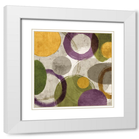 Aha II White Modern Wood Framed Art Print with Double Matting by Nelson, Brent