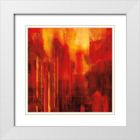 Red Zone II White Modern Wood Framed Art Print with Double Matting by Nelson, Brent