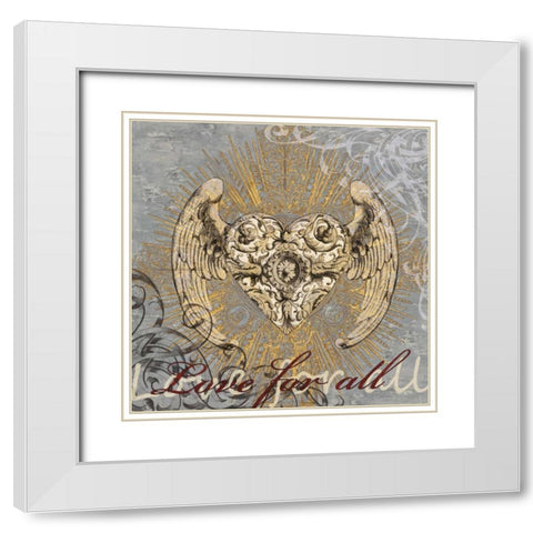 Love for All White Modern Wood Framed Art Print with Double Matting by Glover, Brandon