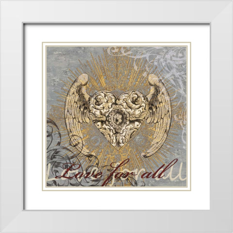 Love for All White Modern Wood Framed Art Print with Double Matting by Glover, Brandon