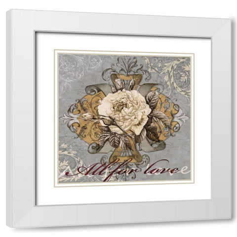 All for Love White Modern Wood Framed Art Print with Double Matting by Glover, Brandon