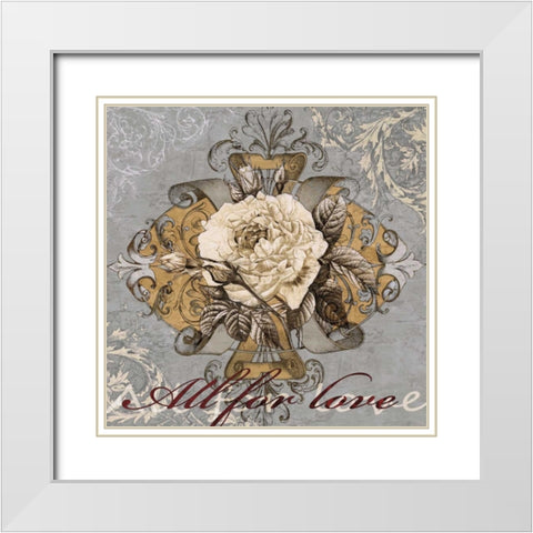 All for Love White Modern Wood Framed Art Print with Double Matting by Glover, Brandon
